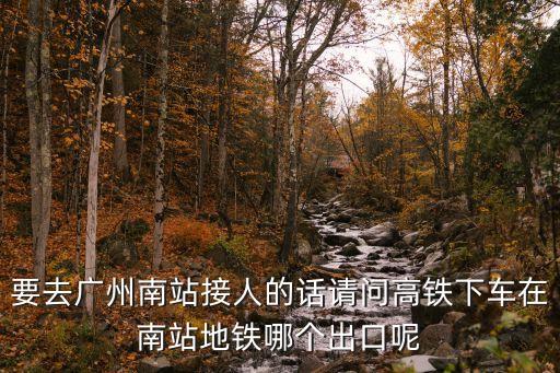 要去廣州南站接人的話請(qǐng)問(wèn)高鐵下車(chē)在南站地鐵哪個(gè)出口呢