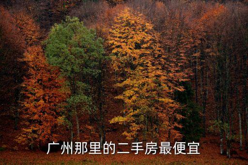 廣州那里的二手房最便宜