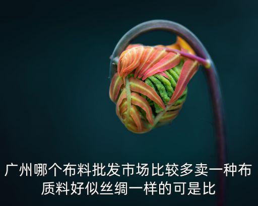 廣州哪個布匹市場生意好，廣州有哪些家紡布料市場