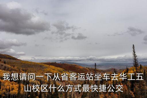 我想請(qǐng)問一下從省客運(yùn)站坐車去華工五山校區(qū)什么方式最快捷公交
