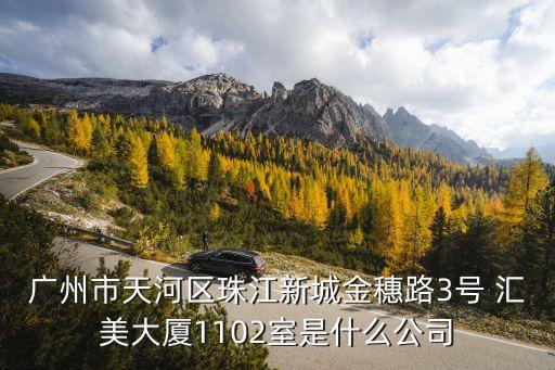 廣州市天河區珠江新城金穗路3號 匯美大廈1102室是什么公司