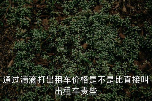 通過滴滴打出租車價格是不是比直接叫出租車貴些
