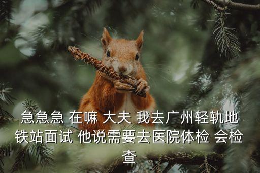 急急急 在嘛 大夫 我去廣州輕軌地鐵站面試 他說需要去醫(yī)院體檢 會檢查