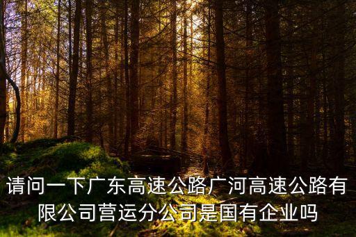 廣州廣河高速公路是國企嗎，高速公路是國企嗎