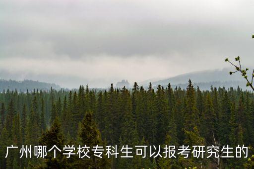 廣州哪個學校專科生可以報考研究生的