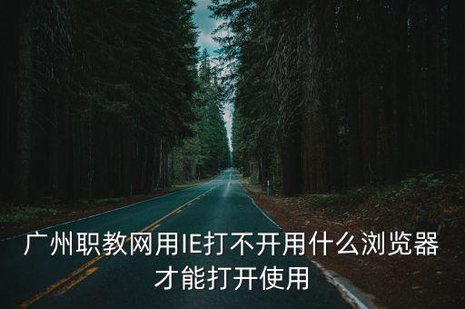 廣州職教網用IE打不開用什么瀏覽器才能打開使用