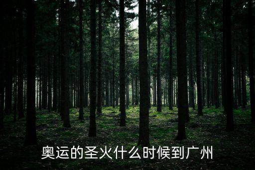 奧運(yùn)的圣火什么時(shí)候到廣州