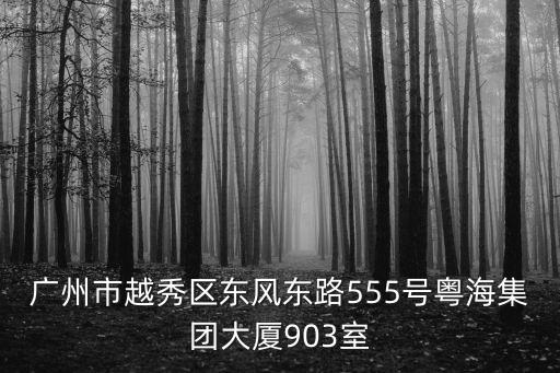 廣州市越秀區東風東路555號粵海集團大廈903室