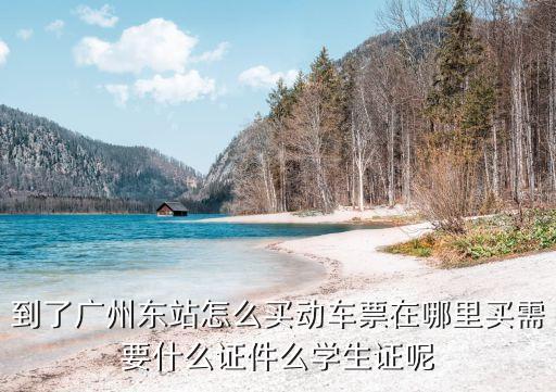 廣州東站的買票平臺是什么，到了廣州東站怎么買動車票在哪里買需要什么證件么學生證呢