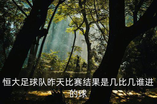 恒大足球隊昨天比賽結果是幾比幾誰進的球