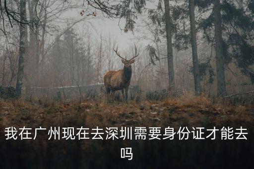 我在廣州現在去深圳需要身份證才能去嗎