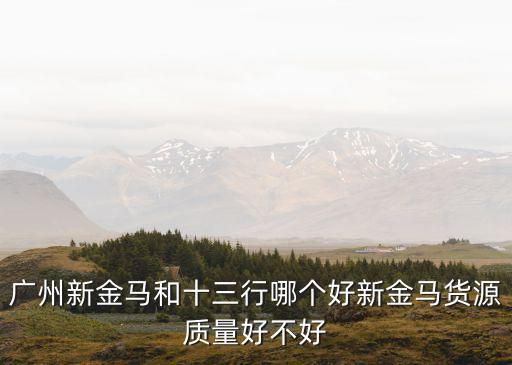 廣州新金馬和十三行哪個好新金馬貨源質量好不好