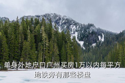 廣州蘿崗有一萬(wàn)多的房?jī)r(jià)嗎，單身外地戶口廣州買房1萬(wàn)以內(nèi)每平方地鐵旁有那些樓盤