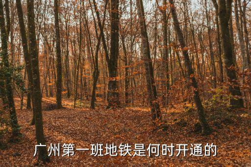 廣州第一班地鐵是何時開通的