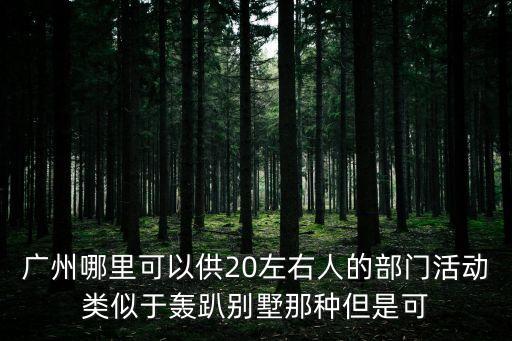 廣州哪里可以供20左右人的部門活動類似于轟趴別墅那種但是可