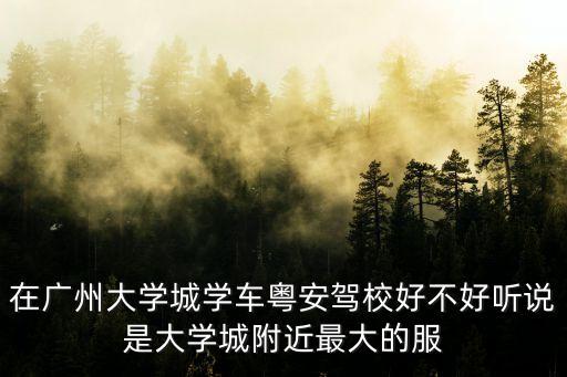 在廣州大學(xué)城學(xué)車粵安駕校好不好聽說是大學(xué)城附近最大的服