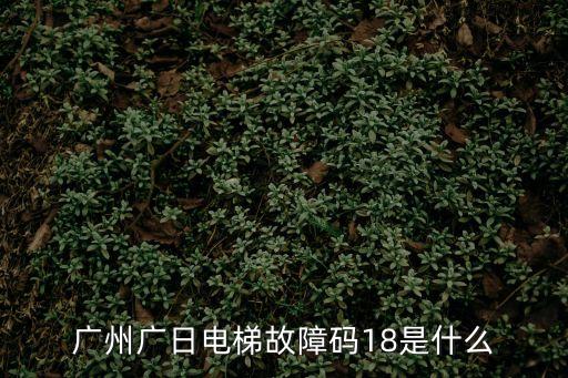 廣州廣日電梯故障碼18是什么