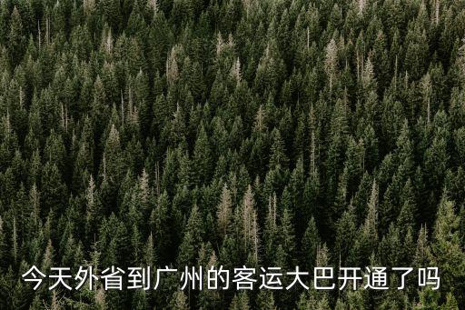 今天外省到廣州的客運大巴開通了嗎