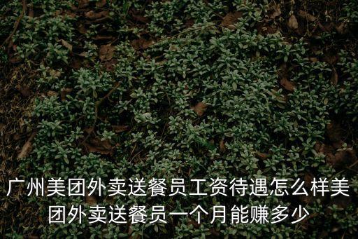 廣州美團(tuán)外賣送餐員工資待遇怎么樣美團(tuán)外賣送餐員一個(gè)月能賺多少
