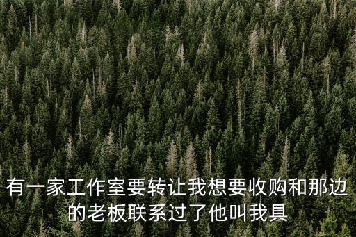 廣州獨(dú)立工作室轉(zhuǎn)讓，有一家工作室要轉(zhuǎn)讓我想要收購和那邊的老板聯(lián)系過了他叫我具