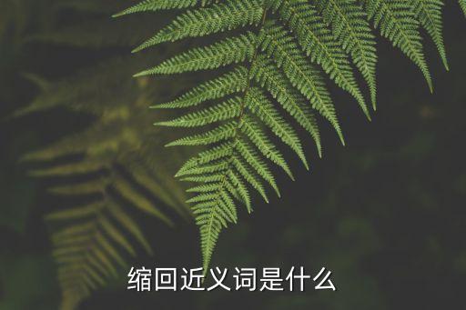 縮的近義詞，縮小的近義詞是什么