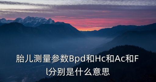 胎兒測(cè)量參數(shù)Bpd和Hc和Ac和Fl分別是什么意思