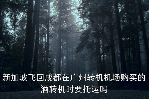 新加坡飛回成都在廣州轉機機場購買的酒轉機時要托運嗎
