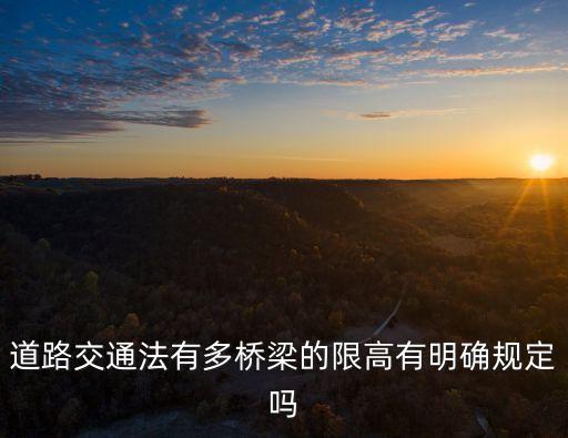 廣州羅浮山大橋限高么，道路交通法有多橋梁的限高有明確規(guī)定嗎
