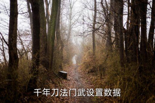 千年刀法門武設(shè)置數(shù)據(jù)