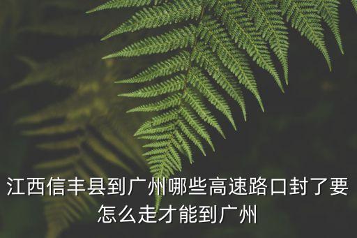 江西信豐縣到廣州哪些高速路口封了要怎么走才能到廣州