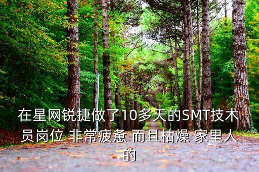 在星網銳捷做了10多天的SMT技術員崗位 非常疲憊 而且枯燥 家里人的