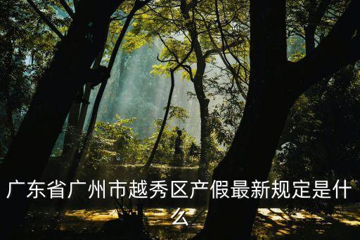 廣州越秀新政策，廣東省廣州市越秀區產假最新規定是什么