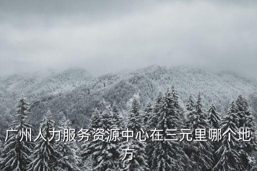 廣州人力服務(wù)資源中心在三元里哪個地方
