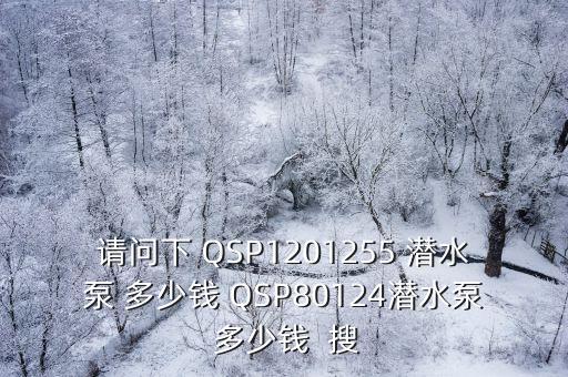請問下 QSP1201255 潛水泵 多少錢 QSP80124潛水泵 多少錢  搜
