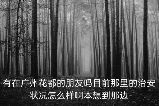 有在廣州花都的朋友嗎目前那里的治安狀況怎么樣啊本想到那邊