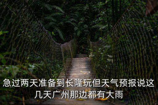 急過兩天準(zhǔn)備到長隆玩但天氣預(yù)報(bào)說這幾天廣州那邊都有大雨