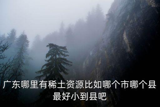 廣東哪里有稀土資源比如哪個(gè)市哪個(gè)縣最好小到縣吧