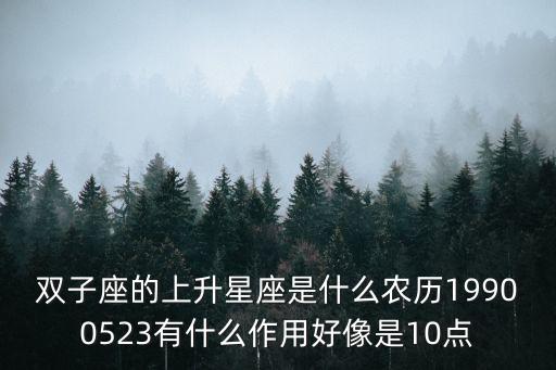 雙子座的上升星座是什么農歷19900523有什么作用好像是10點