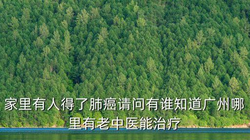 家里有人得了肺癌請問有誰知道廣州哪里有老中醫能治療
