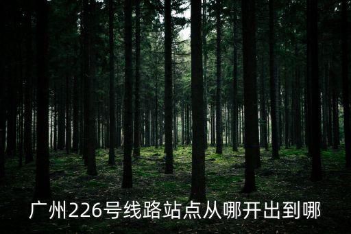 廣州226號(hào)線路站點(diǎn)從哪開(kāi)出到哪