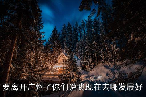 要離開廣州了你們說我現(xiàn)在去哪發(fā)展好