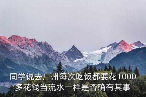 同學說去廣州每次吃飯都要花1000多花錢當流水一樣是否確有其事