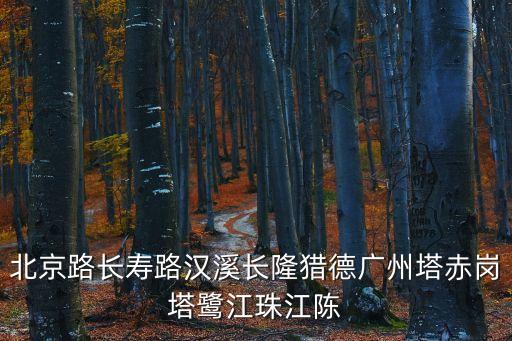 北京路長壽路漢溪長隆獵德廣州塔赤崗塔鷺江珠江陳
