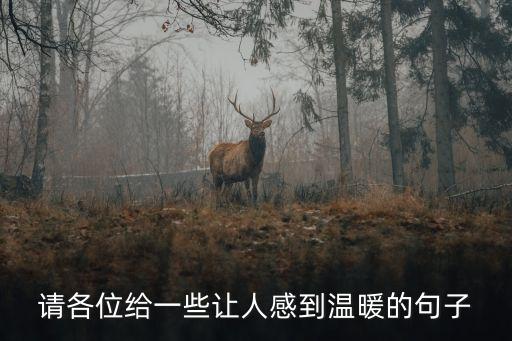 請各位給一些讓人感到溫暖的句子