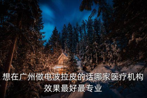 想在廣州做電波拉皮的話哪家醫療機構效果最好最專業
