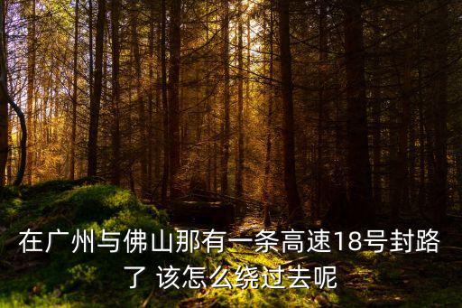 在廣州與佛山那有一條高速18號封路了 該怎么繞過去呢