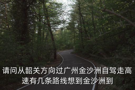 請問從韶關方向過廣州金沙洲自駕走高速有幾條路線想到金沙洲到