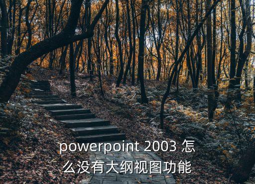 powerpoint 2003 怎么沒有大綱視圖功能