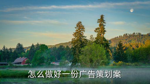 怎么做好一份廣告策劃案