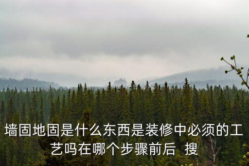 墻固地固是什么東西是裝修中必須的工藝嗎在哪個(gè)步驟前后  搜